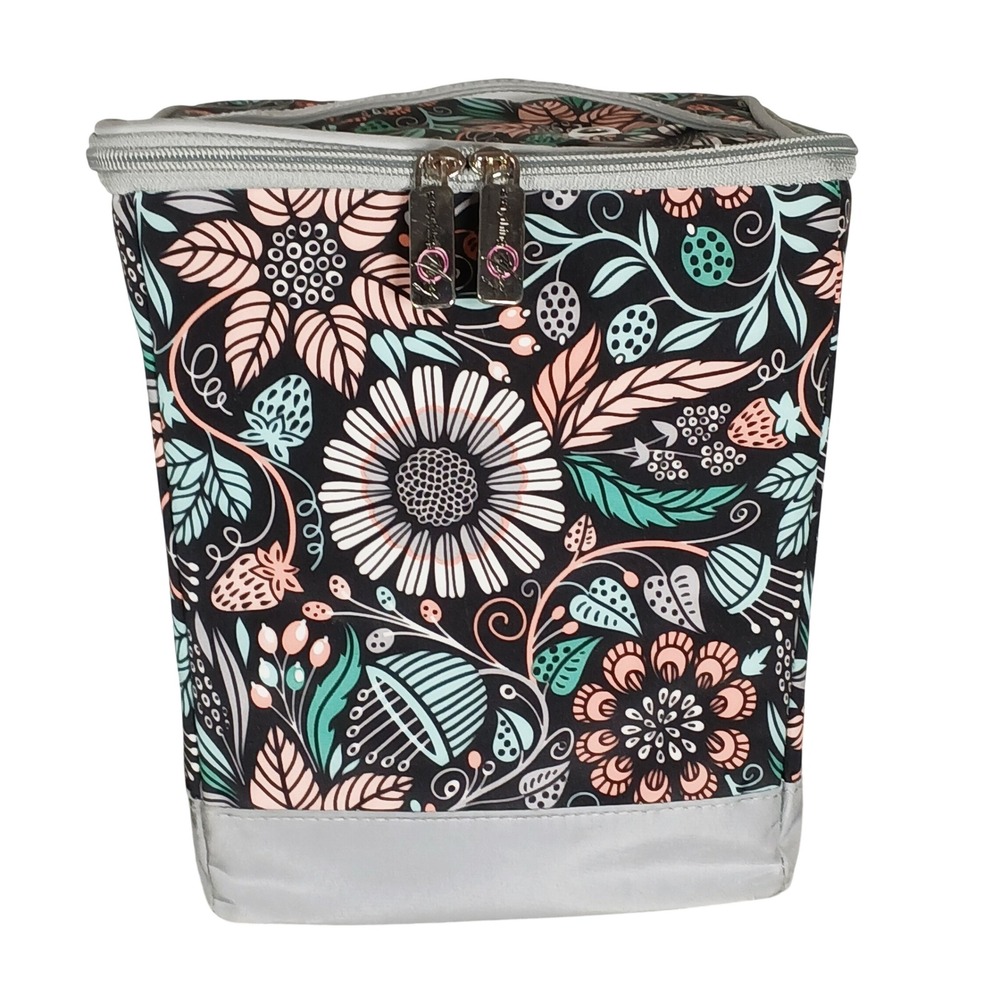 Everything Mary Floral Yarn Storage Bag Organizer with Grommets and Dividers